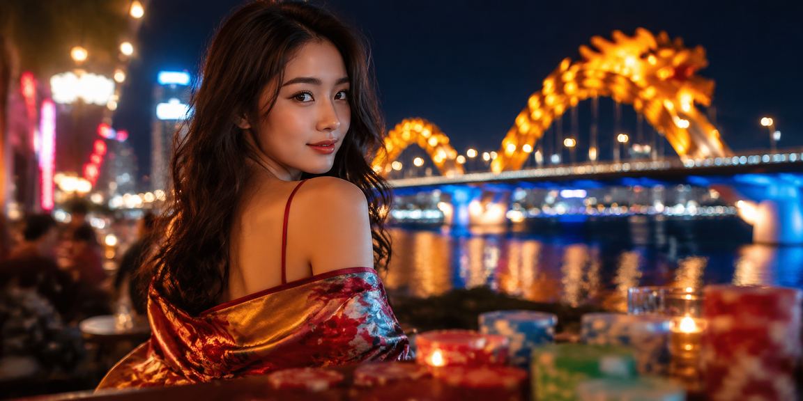 Người dùng tại bãi biển Đà Nẵng kiểm tra kết quả xổ số trực tuyến trên điện thoại